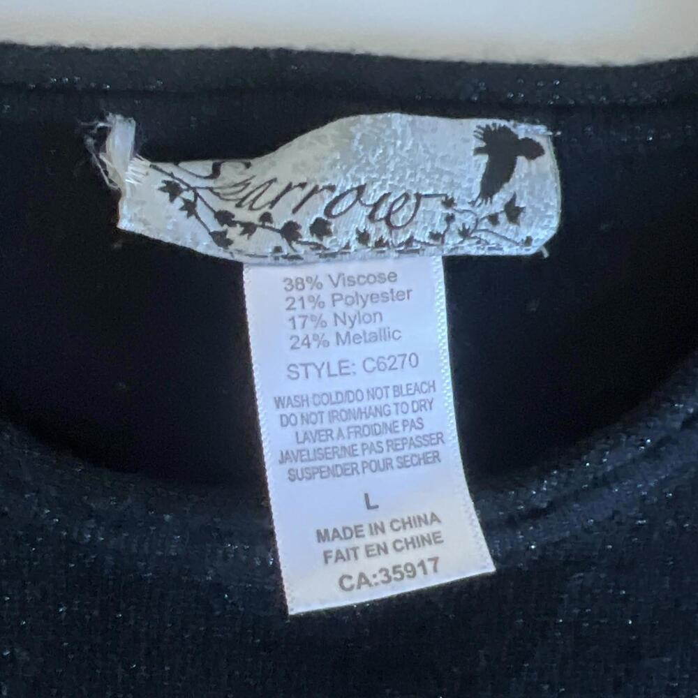 Sparrow Crewneck Metallic Sweater Black Size Large - Picture 6 of 7